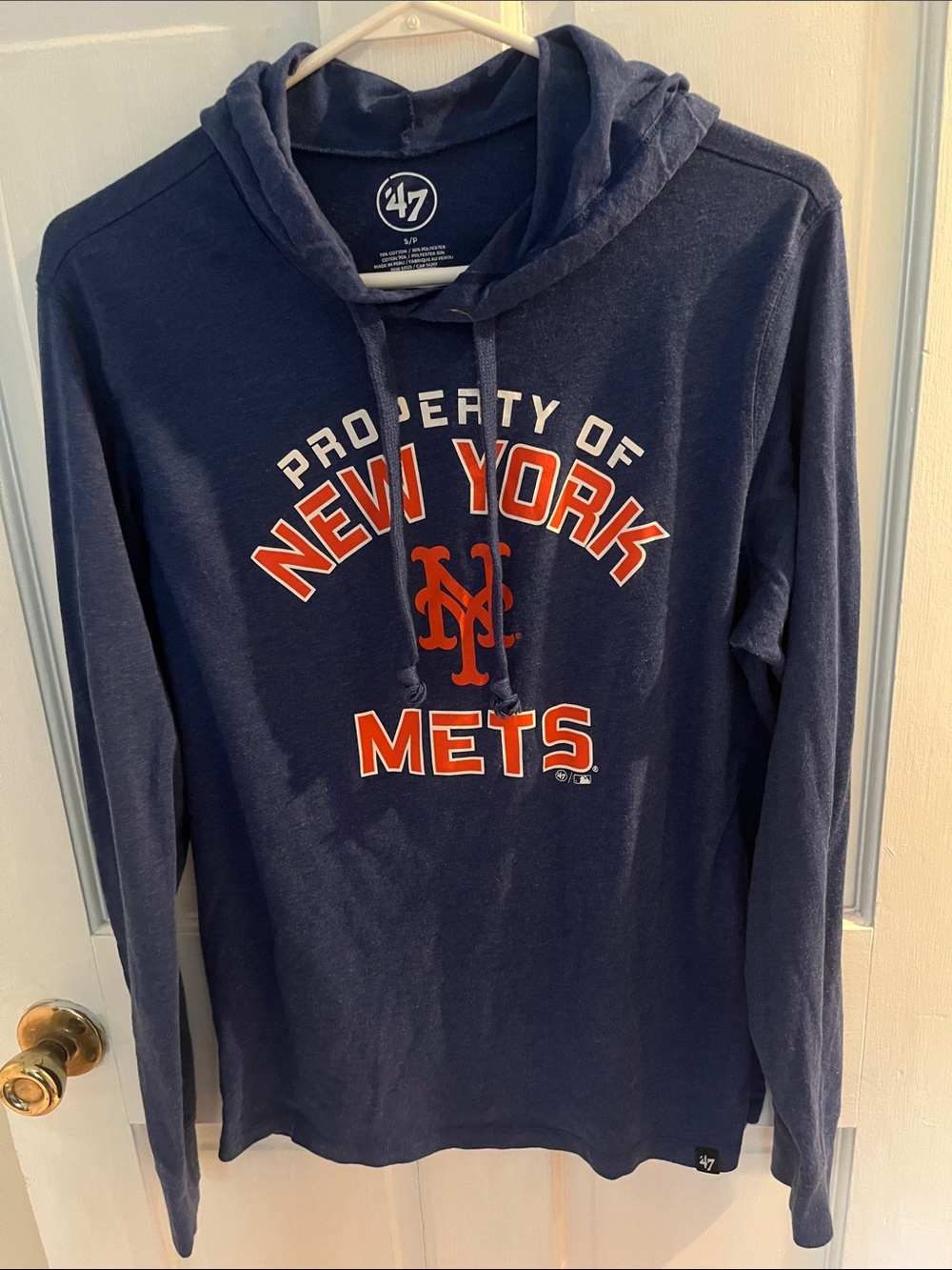 47 Brand New York Mets Navy Hoodie with Orange and White Logo